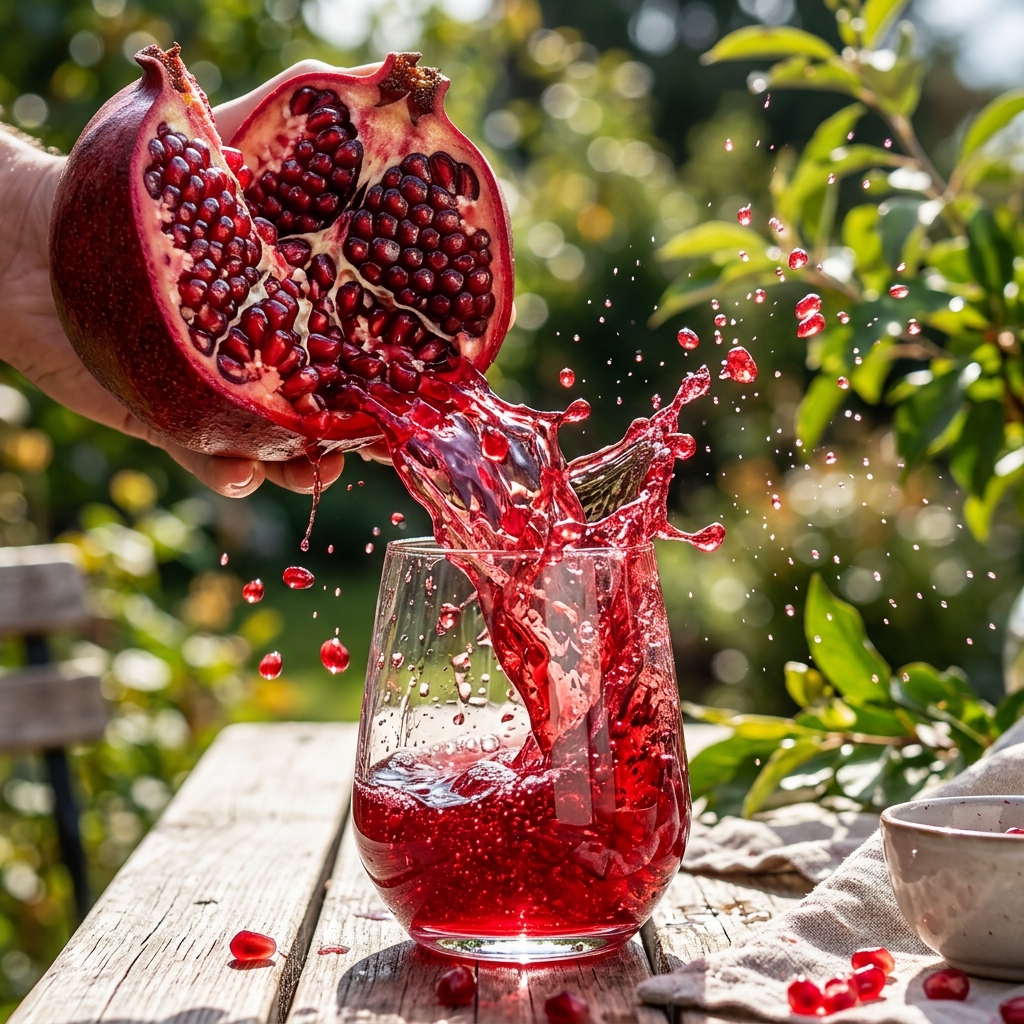 Pomegranate juice splash